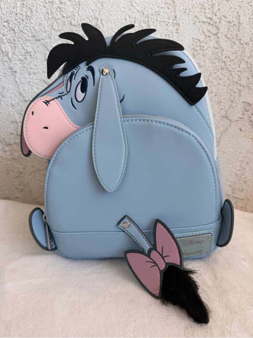 Disney Light Blue Eeyore Kids Backpack with Pink & Black Accents